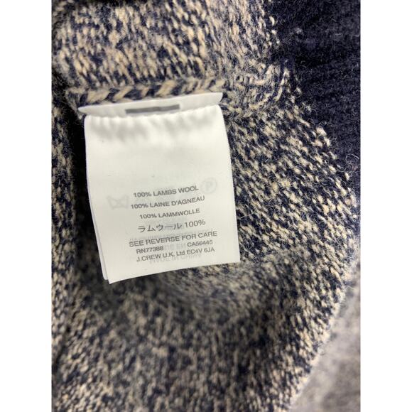 J. Crew Mens Lambs Wool Tricolor Color Block Marled Sweater Size L Dark Academia - Picture 4 of 4